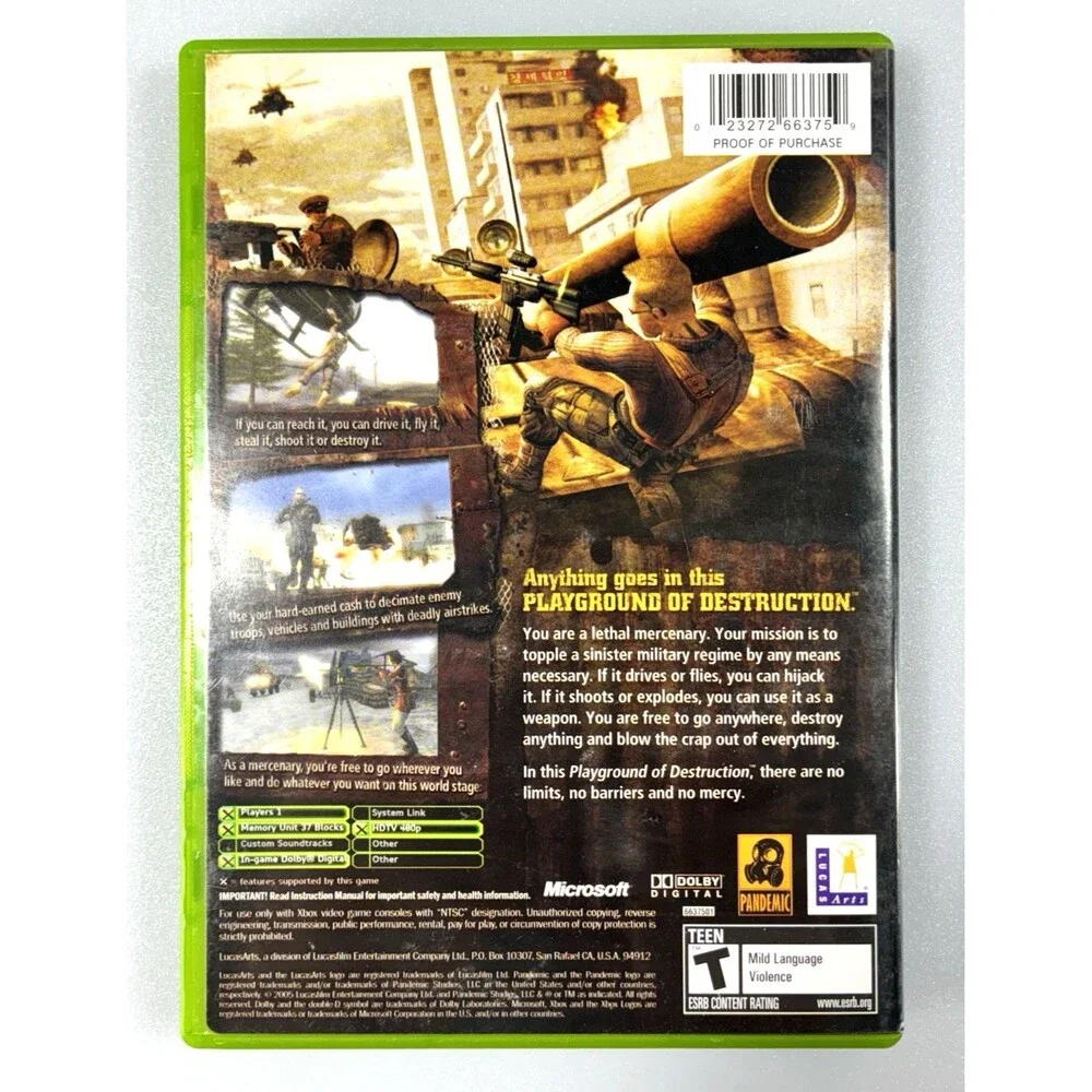 Mercenaries: Playground of Destruction Xbox 2005 Complete with Manual Tested